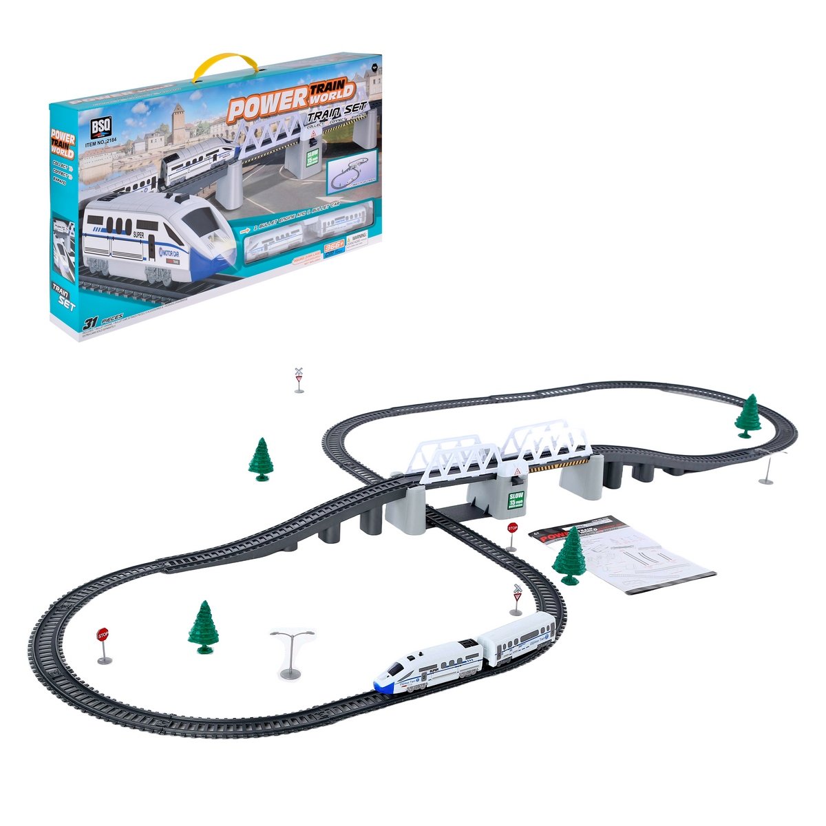 Pista Tren Bala A Pilas De 366 Cms De Largo De 31 Piezas